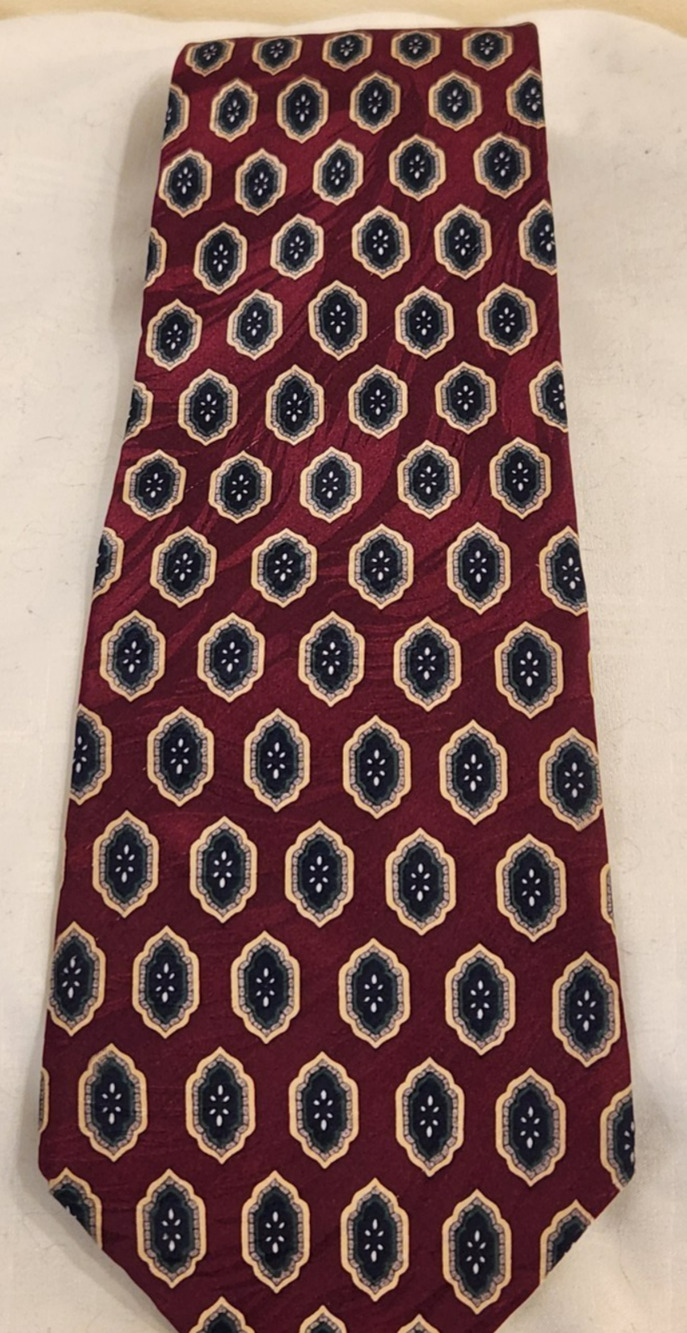 Cromley & Finch London Men's Tie 100% SilkHandmade Geometric Red/Blue/Yellow